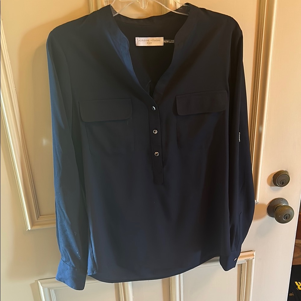 Adrienne Vittadini Midnight Button-Up Shirt
